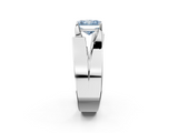 White gold Modern Tension Set Fancy Blue Radiant  Solitaire Wide Band Ring_114