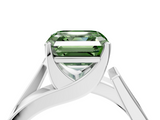 White gold Modern Tension Set Fancy Green Asscher  Solitaire Wide Band Ring_72