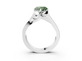 White gold Modern Tension Set Fancy Green Heart  Solitaire Wide Band Ring_20