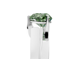 White gold Modern Tension Set Fancy Green Heart  Solitaire Wide Band Ring_22