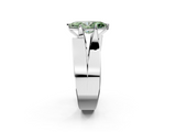 White gold Modern Tension Set Fancy Green Marquise  Solitaire Wide Band Ring_100