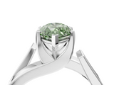 White gold Modern Tension Set Fancy Green Marquise  Solitaire Wide Band Ring_103