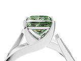 White gold Modern Tension Set Fancy Green Princess  Solitaire Wide Band Ring_21