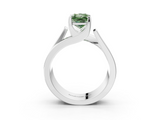 White gold Modern Tension Set Fancy Green Radiant  Solitaire Wide Band Ring_82