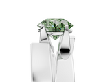 White gold Modern Tension Set Fancy Green Round  Solitaire Wide Band Ring_100