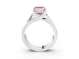 White gold Modern Tension Set Fancy Pink Asscher  Solitaire Wide Band Ring_71