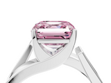 White gold Modern Tension Set Fancy Pink Asscher  Solitaire Wide Band Ring_72