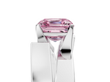 White gold Modern Tension Set Fancy Pink Asscher  Solitaire Wide Band Ring_78