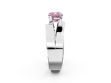White gold Modern Tension Set Fancy Pink Cushion  Solitaire Wide Band Ring_81