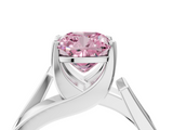 White gold Modern Tension Set Fancy Pink Cushion  Solitaire Wide Band Ring_83