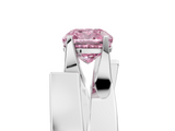 White gold Modern Tension Set Fancy Pink Cushion  Solitaire Wide Band Ring_84