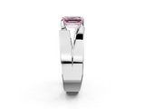 White gold Modern Tension Set Fancy Pink Emerald  Solitaire Wide Band Ring_114