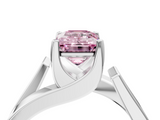 White gold Modern Tension Set Fancy Pink Emerald  Solitaire Wide Band Ring_116