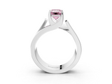 White gold Modern Tension Set Fancy Pink Emerald  Solitaire Wide Band Ring_119