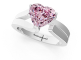 White gold Modern Tension Set Fancy Pink Heart  Solitaire Wide Band Ring_114