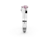 White gold Modern Tension Set Fancy Pink Heart  Solitaire Wide Band Ring_115