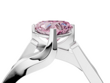White gold Modern Tension Set Fancy Pink Heart  Solitaire Wide Band Ring_117
