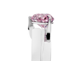 White gold Modern Tension Set Fancy Pink Heart  Solitaire Wide Band Ring_118