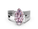 White gold Modern Tension Set Fancy Pink Marquise  Solitaire Wide Band Ring_110