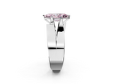 White gold Modern Tension Set Fancy Pink Marquise  Solitaire Wide Band Ring_111