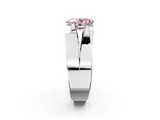 White gold Modern Tension Set Fancy Pink Oval  Solitaire Wide Band Ring_65