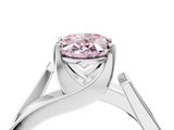 White gold Modern Tension Set Fancy Pink Oval  Solitaire Wide Band Ring_67