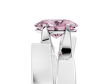 White gold Modern Tension Set Fancy Pink Oval  Solitaire Wide Band Ring_68