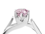 White gold Modern Tension Set Fancy Pink Pear  Solitaire Wide Band Ring_79