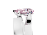 White gold Modern Tension Set Fancy Pink Pear  Solitaire Wide Band Ring_84