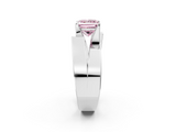 White gold Modern Tension Set Fancy Pink Princess  Solitaire Wide Band Ring_19