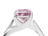White gold Modern Tension Set Fancy Pink Princess  Solitaire Wide Band Ring_21