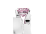 White gold Modern Tension Set Fancy Pink Princess  Solitaire Wide Band Ring_22