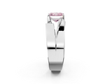 White gold Modern Tension Set Fancy Pink Radiant  Solitaire Wide Band Ring_81