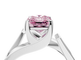 White gold Modern Tension Set Fancy Pink Radiant  Solitaire Wide Band Ring_82