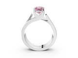 White gold Modern Tension Set Fancy Pink Radiant  Solitaire Wide Band Ring_82
