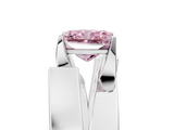White gold Modern Tension Set Fancy Pink Radiant  Solitaire Wide Band Ring_84