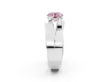 White gold Modern Tension Set Fancy Pink Round  Solitaire Wide Band Ring_19