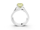 White gold Modern Tension Set Fancy Yellow Asscher  Solitaire Wide Band Ring_71