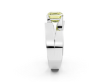 White gold Modern Tension Set Fancy Yellow Asscher  Solitaire Wide Band Ring_71