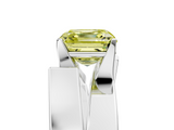 White gold Modern Tension Set Fancy Yellow Asscher  Solitaire Wide Band Ring_73