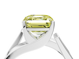 White gold Modern Tension Set Fancy Yellow Asscher  Solitaire Wide Band Ring_73
