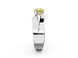 White gold Modern Tension Set Fancy Yellow Cushion  Solitaire Wide Band Ring_81