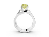 White gold Modern Tension Set Fancy Yellow Cushion  Solitaire Wide Band Ring_82