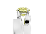 White gold Modern Tension Set Fancy Yellow Cushion  Solitaire Wide Band Ring_84