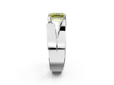 White gold Modern Tension Set Fancy Yellow Emerald  Solitaire Wide Band Ring_94