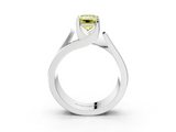 White gold Modern Tension Set Fancy Yellow Emerald  Solitaire Wide Band Ring_96