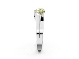 White gold Modern Tension Set Fancy Yellow Heart  Solitaire Wide Band Ring_76