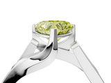 White gold Modern Tension Set Fancy Yellow Heart  Solitaire Wide Band Ring_79