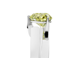 White gold Modern Tension Set Fancy Yellow Heart  Solitaire Wide Band Ring_80