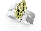 White gold Modern Tension Set Fancy Yellow Marquise  Solitaire Wide Band Ring_18